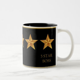 Taza Bicolor Jefe 5 Estrellas negro