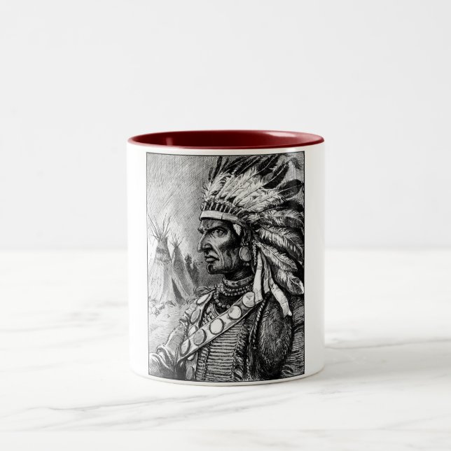 Taza Bicolor Jefe indio americano (Centro)