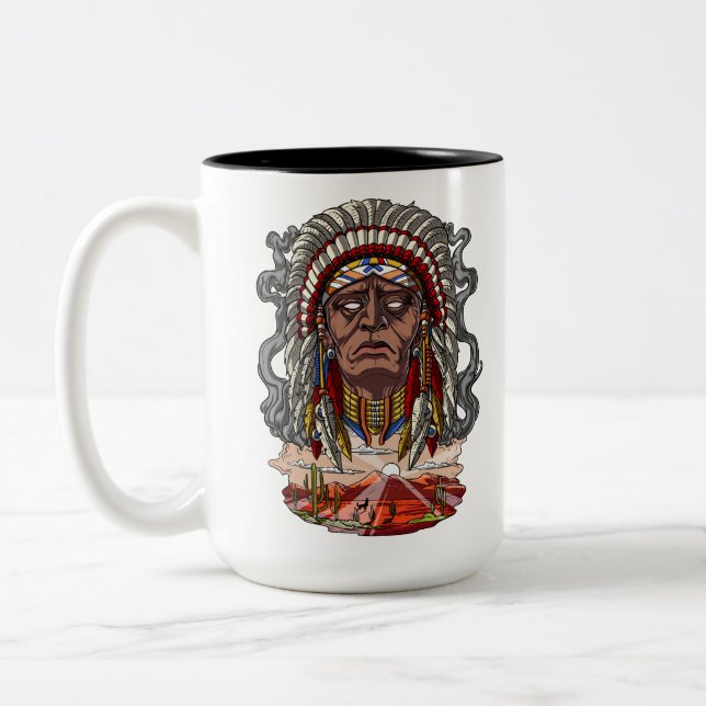 Taza Bicolor Jefe nativo indio (Izquierda)