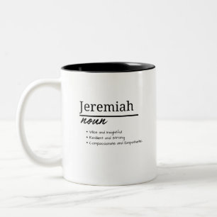 Taza Bicolor Jeremiah, definición de nombre personalizado de ni