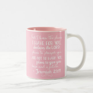 Taza Bicolor Jeremías 29:11 Mug de la Biblia Cristiana Inspirad