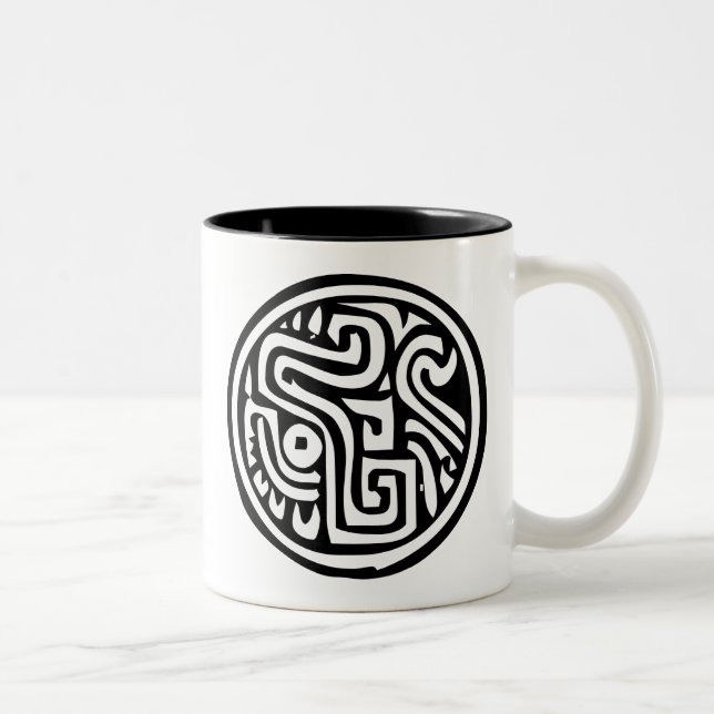 Taza Bicolor Jeroglífico mexicano (Maya) (Derecha)