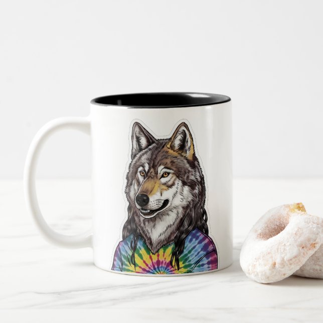 Taza Bicolor Jerry Garcia wolf (Con donut)