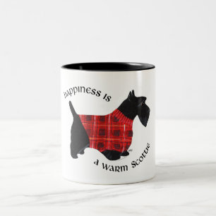 Taza Bicolor Jersey de Cuadros Rojos y Negros para Terrier Esco
