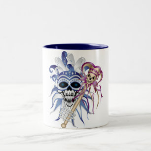 Taza Bicolor Jester Skull