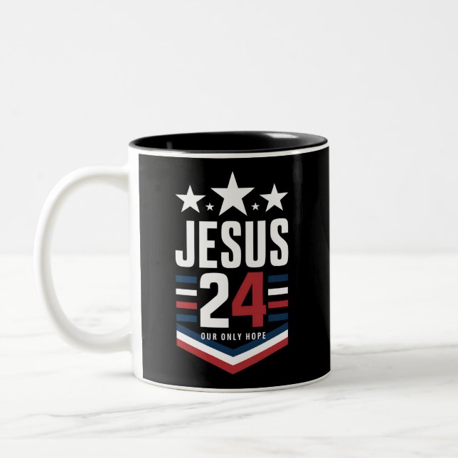 Taza Bicolor Jesucristo 2024 Presidente Elección política de EE (Izquierda)