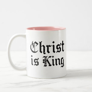 Taza Bicolor Jesucristo es Rey - estilo gótico grunge erosionad