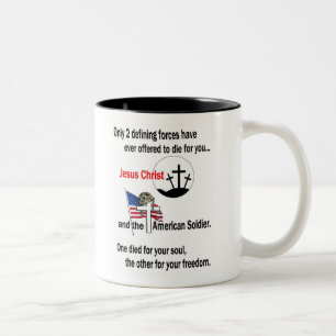 Taza Bicolor Jesucristo y el soldado americano