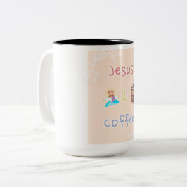 Taza Bicolor Jesús + Café