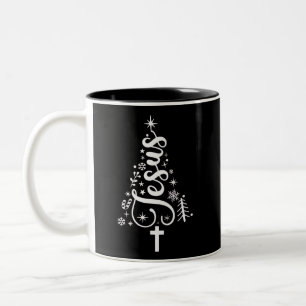 Taza Bicolor Jesús Cristiano Navidad Versículo Bíblico Fe