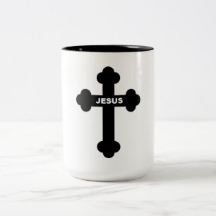 TAZA BICOLOR JESUS CROSS