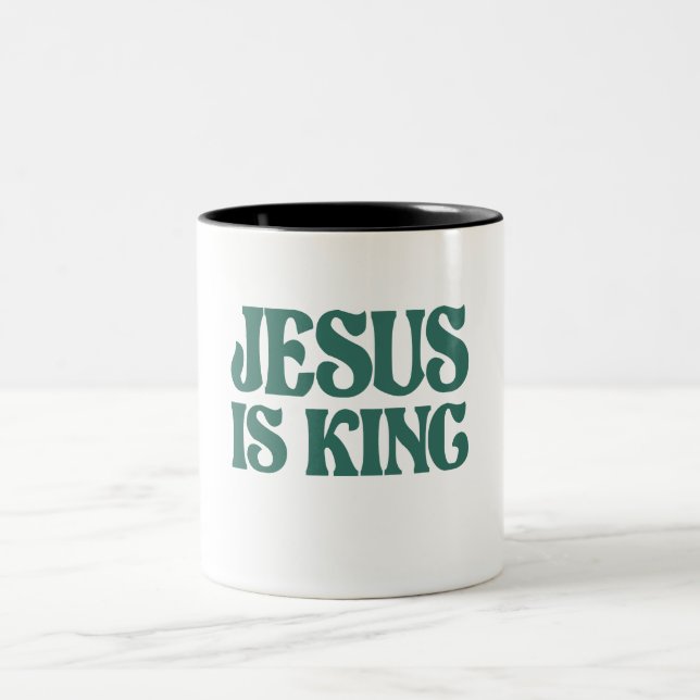 Taza Bicolor Jesús es una cita cristiana del rey (Centro)
