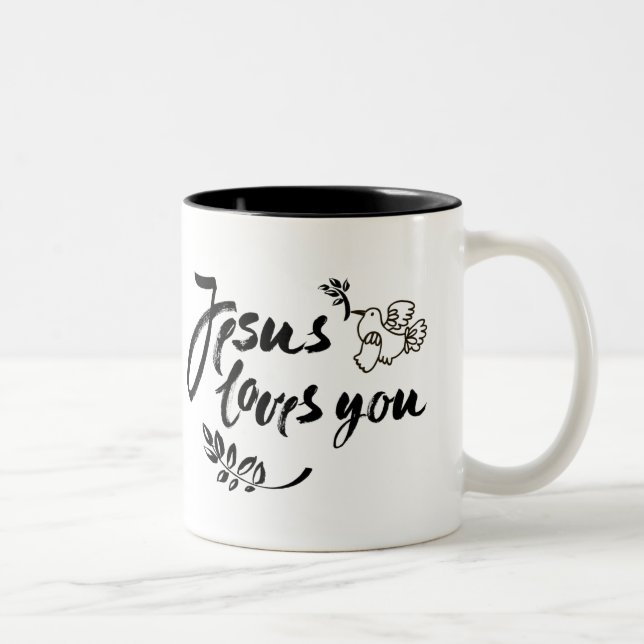 Taza Bicolor Jesús le ama (Derecha)
