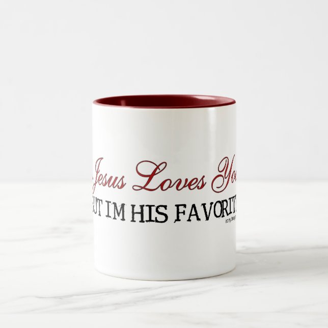 Taza Bicolor Jesús le ama preferido (Centro)