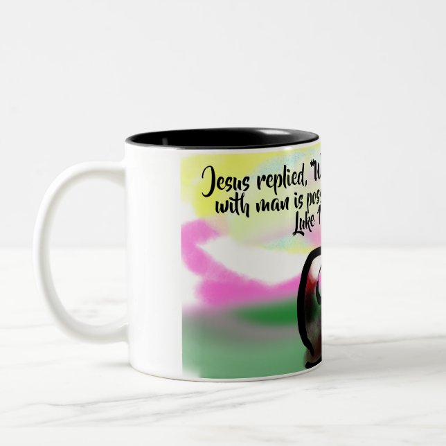 Taza Bicolor jesus love  (Izquierda)