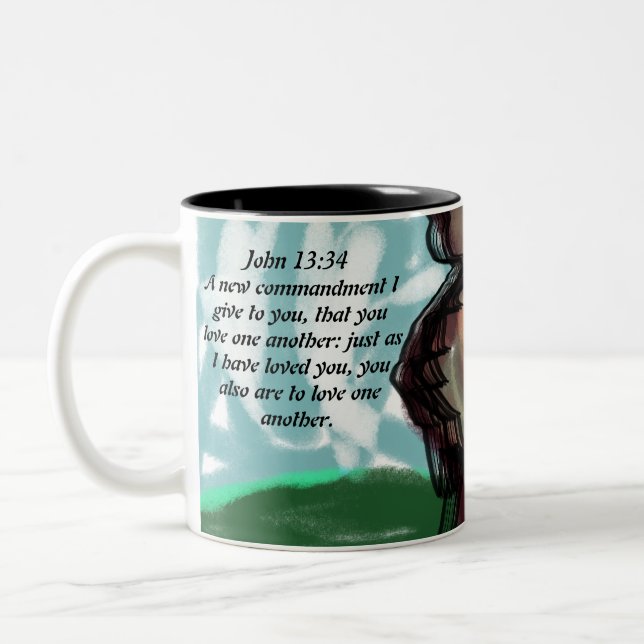Taza Bicolor Jesús nos quiere (Izquierda)