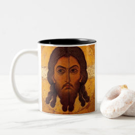 Taza Bicolor Jesús Ortodoxo bizantino Oración Café Mug