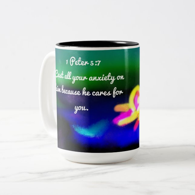 Taza Bicolor Jesús quiere que dejemos ir (Anverso izquierdo)
