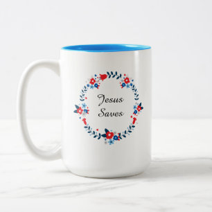Taza Bicolor Jesús salva