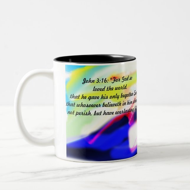 Taza Bicolor jesus sobre amor (Izquierda)