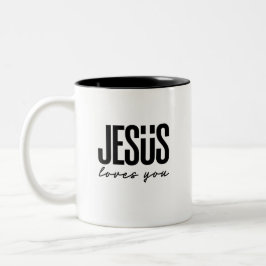 TAZA BICOLOR JESUS TE AMA | CRISTIANO