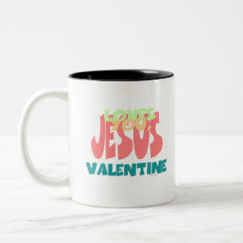 TAZA BICOLOR JESÚS TE AMA, VALENTINE