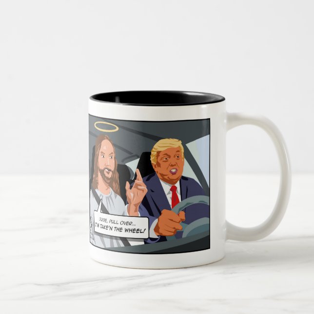 Taza Bicolor Jesús toma la rueda (del triunfo!) (Derecha)