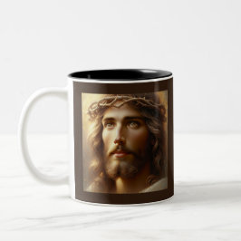 Taza Bicolor Jesús vistiendo corona de ánimos