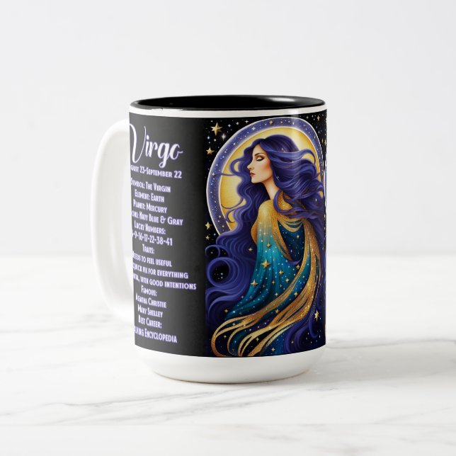 Taza Bicolor Jewel Galaxy Zodiac Virgo personalizado (Anverso izquierdo)
