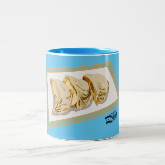 Taza Bicolor Jiaozi / ilustracion personalizado chino de bolas  (Centro)