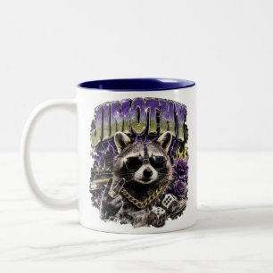 Taza Bicolor Jimothy Cool Raccoon Ropa Urbana