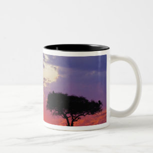 Taza Bicolor Jirafa silueteada al amanecer, Giraffa