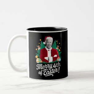 Taza Bicolor Joe Biden Navidad Santa Feliz 4 Pascua de Resurrec