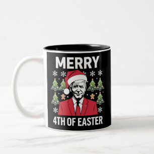Taza Bicolor Joe Biden Navidades Santa Hat 4 De Pascua