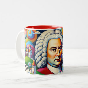 Taza Bicolor Johann Sebastian Bach: retrato en una pintura mode