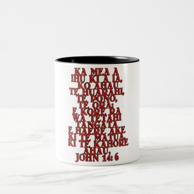 Taza Bicolor John 14:6 Maorí (Centro)