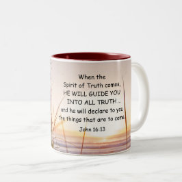 Taza Bicolor John 16:13 Espíritu de verdad te guiará, Océano