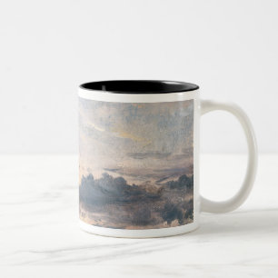 Taza Bicolor John Constable el   un estudio de la nube, puesta