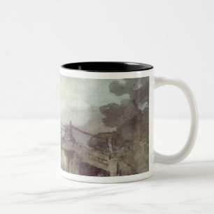 Taza Bicolor John Constable el   un puente sobre el Stour