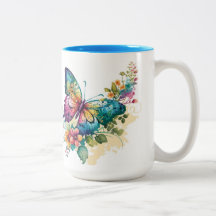 Jolie tasse de boisson en couleur papillon