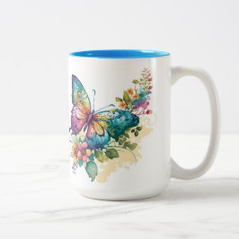 Taza Bicolor Jolie tasse de boisson en couleur papillon