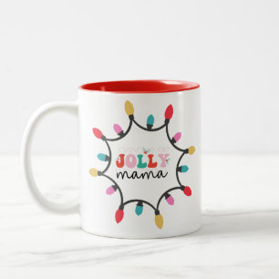 Taza Bicolor Jolly mama- luz navideña