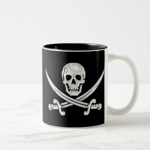 Taza Bicolor Jolly Roger Skull