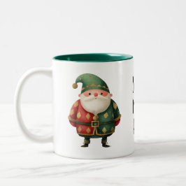 Taza Bicolor Jolly Santa – Classic Christmas Cheer 