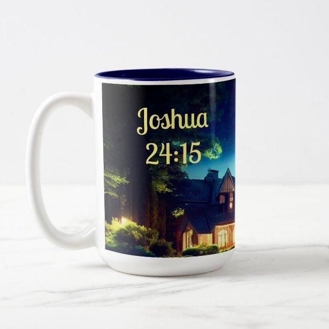 Taza Bicolor Joshua 24:15 Mug (Izquierda)