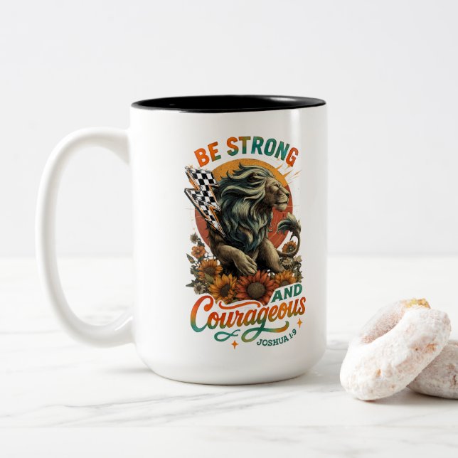 Taza Bicolor Joshus 1:9 (Con donut)