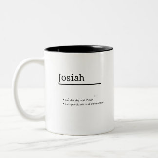 Taza Bicolor Josiah, definición de nombre personalizado de niño