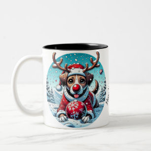 Taza Bicolor Jóvenes Navidades de Pug