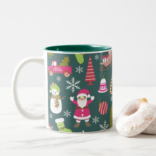 Taza Bicolor Joy Navidades Green (Con donut)