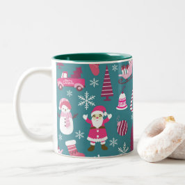 Taza Bicolor Joy Navidades Turquoise